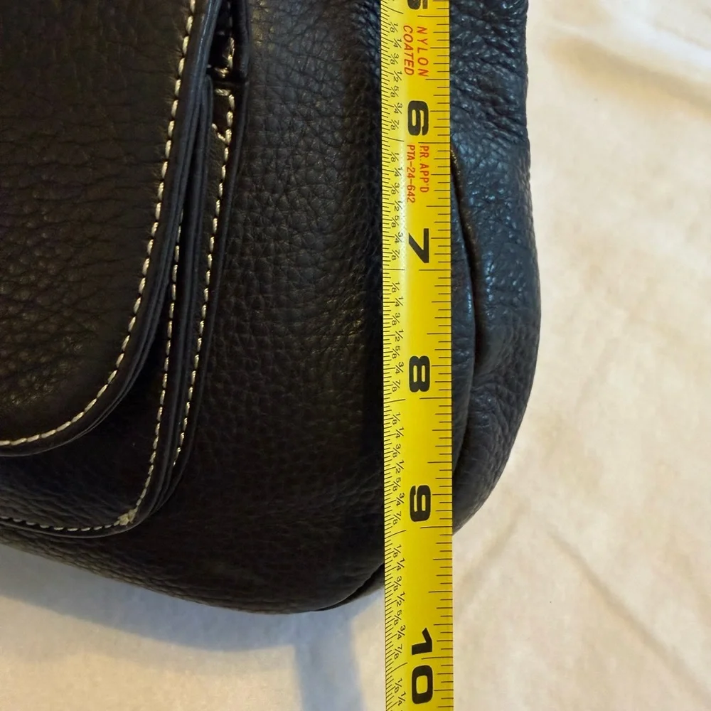 Ann Taylor Black Pebbled Leather Shoulder Bag